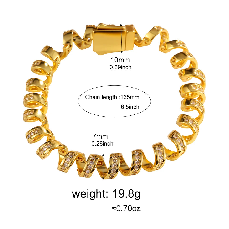ZAKOL Sparkling Telephone Wire Stretch Bracelet Shiny Zircon Luxury Wrapped Bangle Sophisticated Aesthetic Jewelry Gift