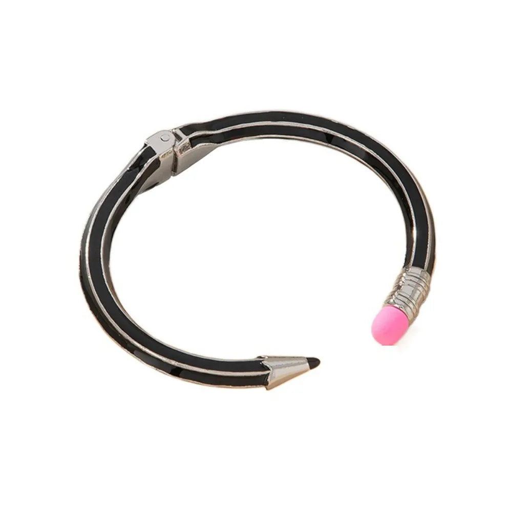 Pencil Shaped Colorful Pencil Bracelets Round Funny Cuff Bracelets Gift Comfortable To Wear Women's Pencil Bangle Gifts