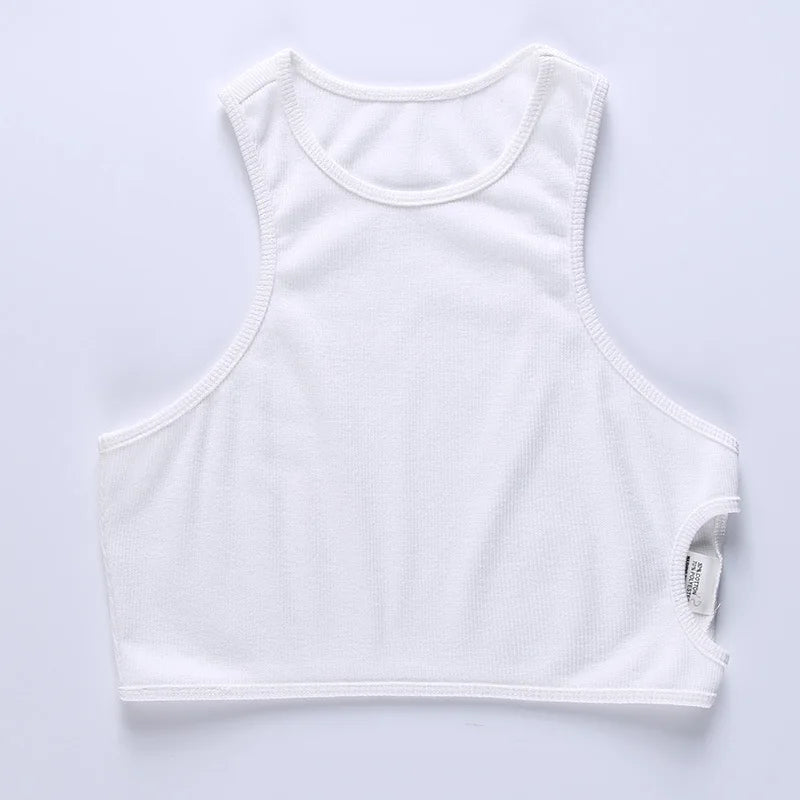 Sexy Streetwear Asymmetrical Tank Top Two Piece Vest Summer Clothes for Women Casual Ribbed Crop Tops